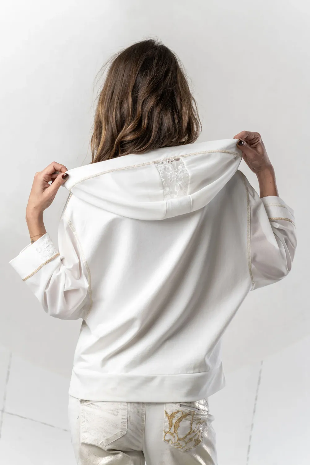 Elisa Cavaletti - Top georgette with hood