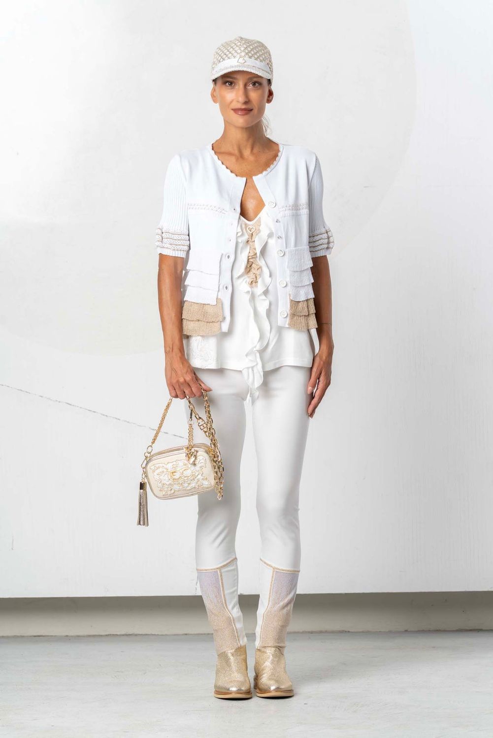 Elisa Cavaletti - Leggings long gold lurex buttom