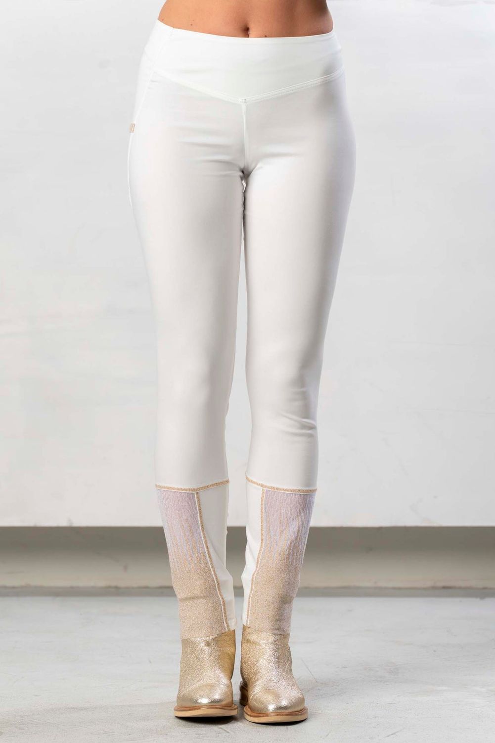Elisa Cavaletti - Leggings long gold lurex buttom