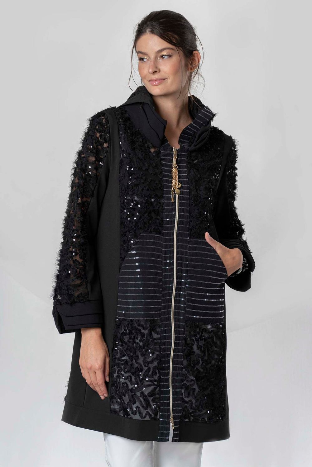 Elisa Cavaletti - Trench Floral Lace with Hood