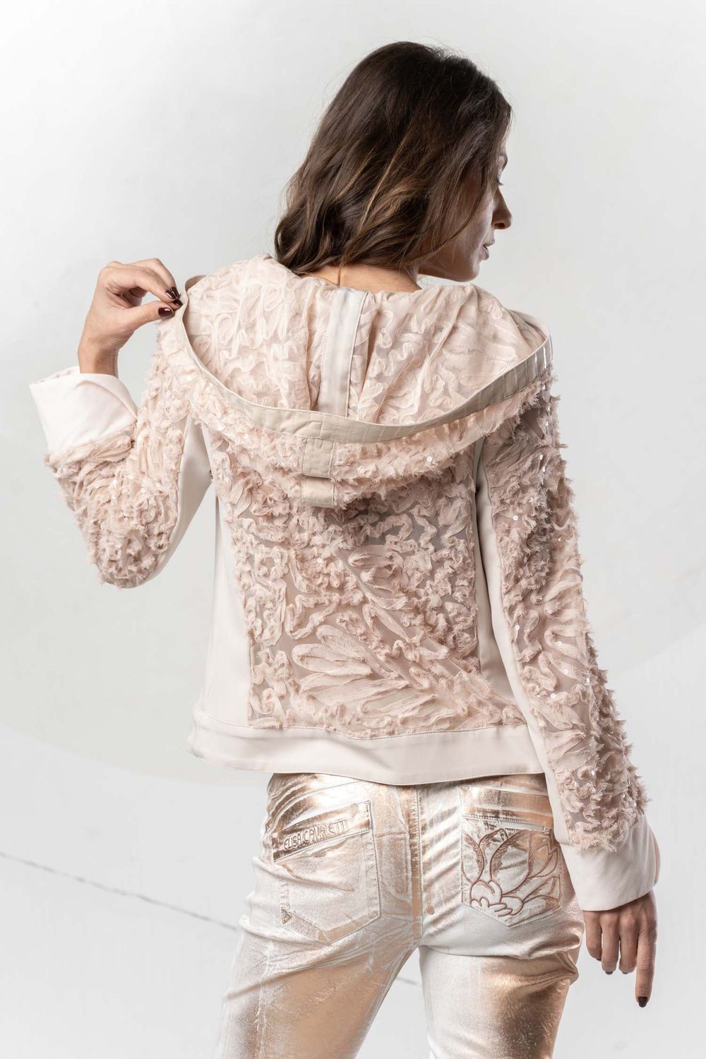 Elisa Cavaletti - Jacket Floral Lace with Hood
