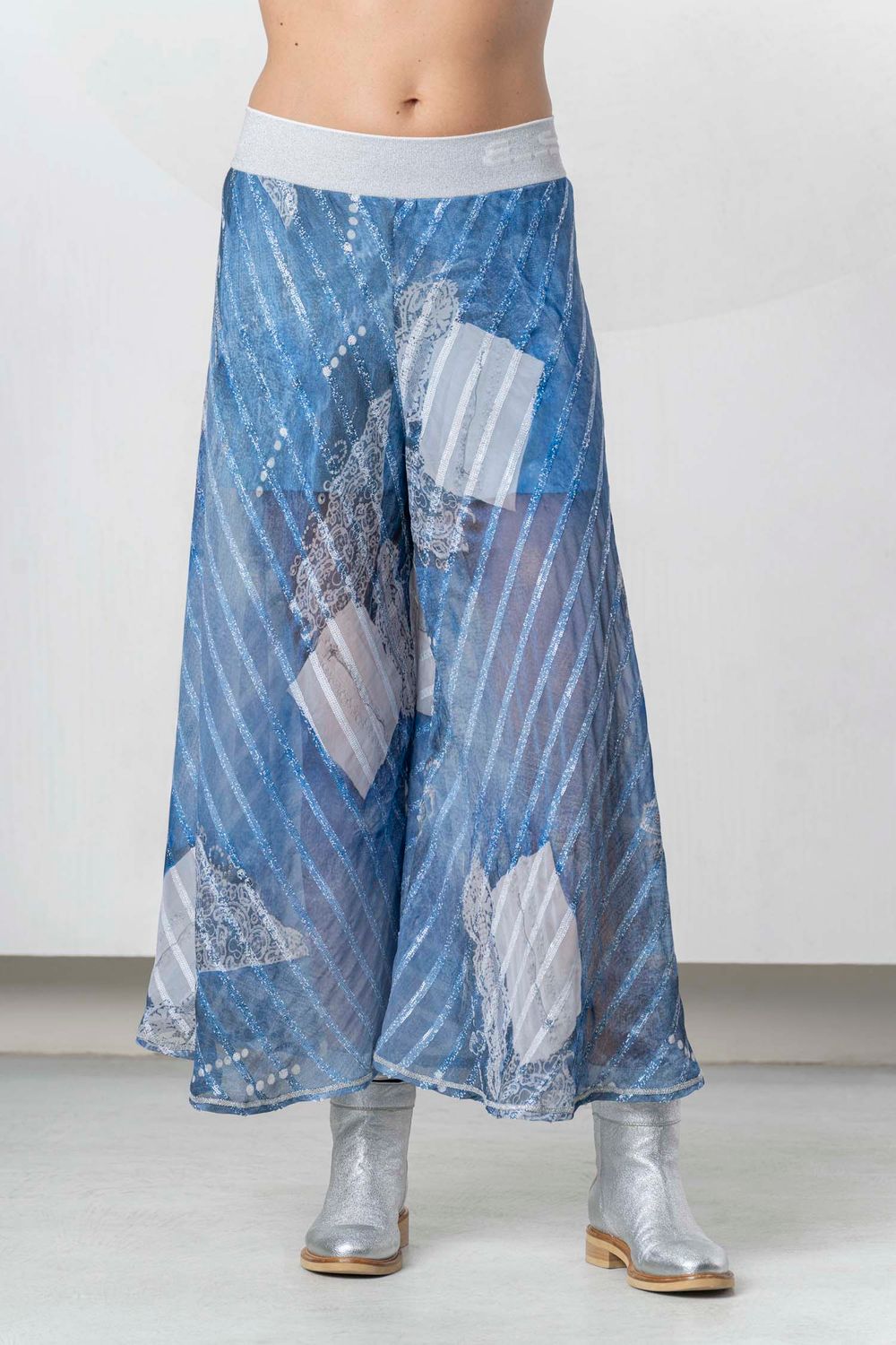 Elisa Cavaletti - Palazzo blue denim effect