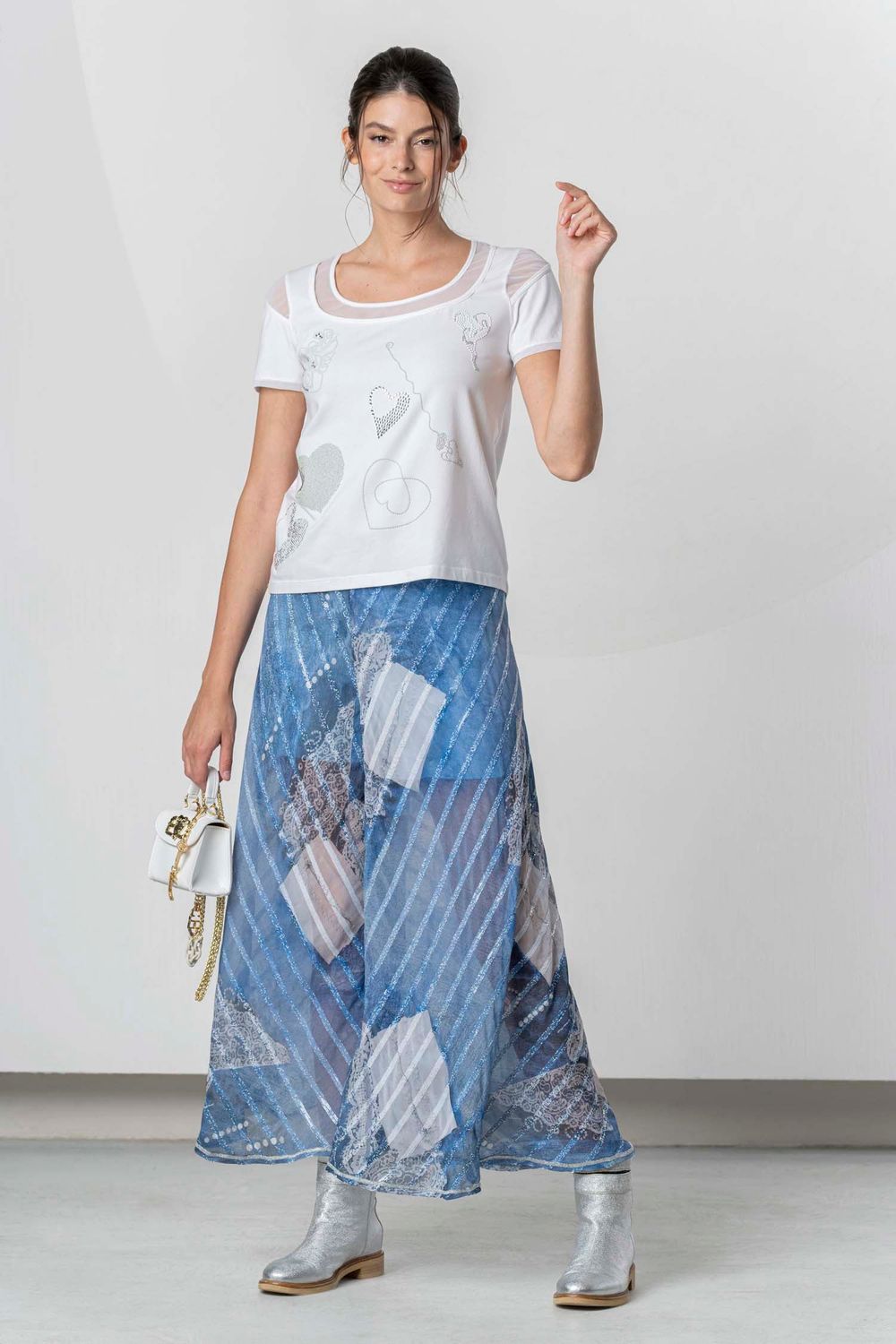Elisa Cavaletti - Palazzo blue denim effect