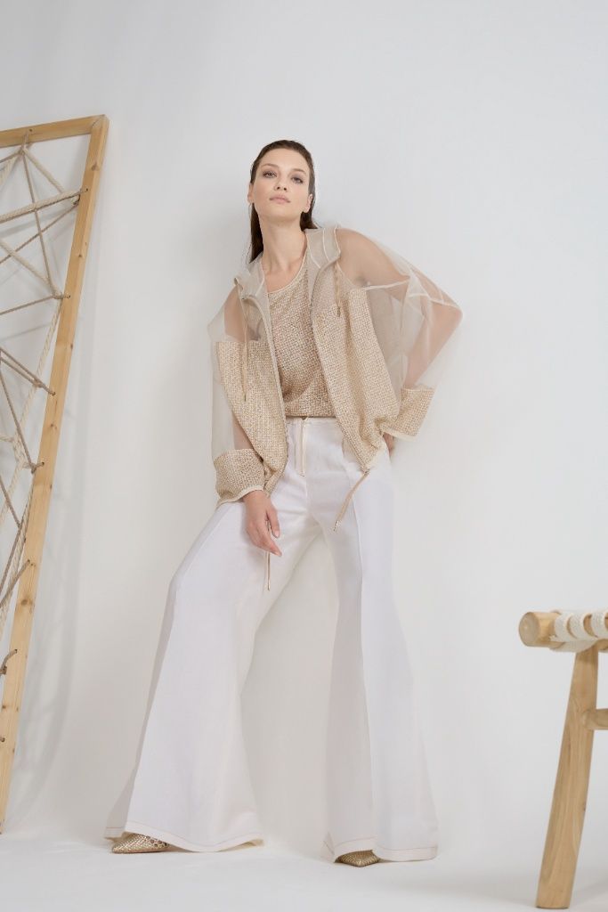 Tricot Chic - Cami organza beige