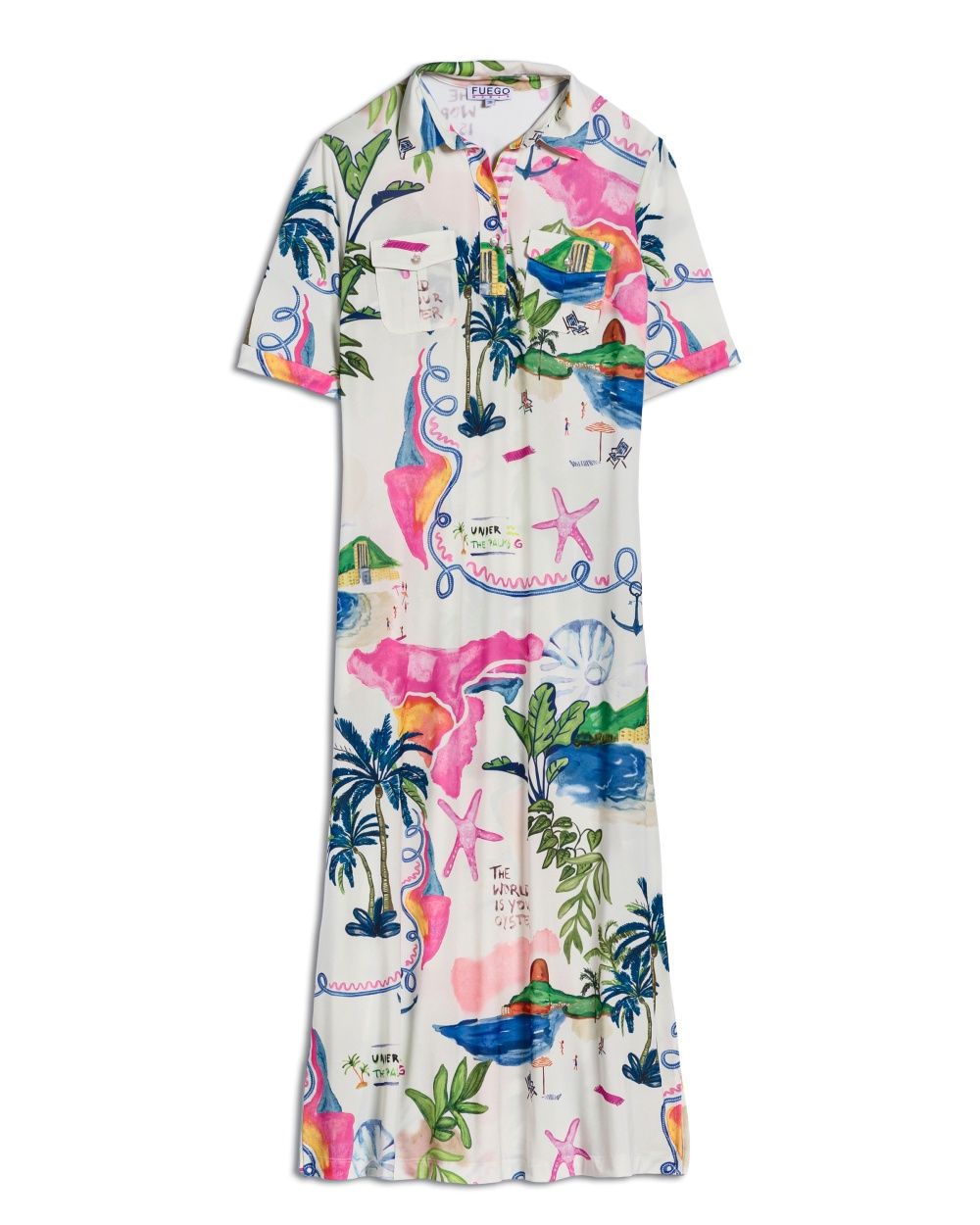 Fuego - Dress long short sleeves under the palm