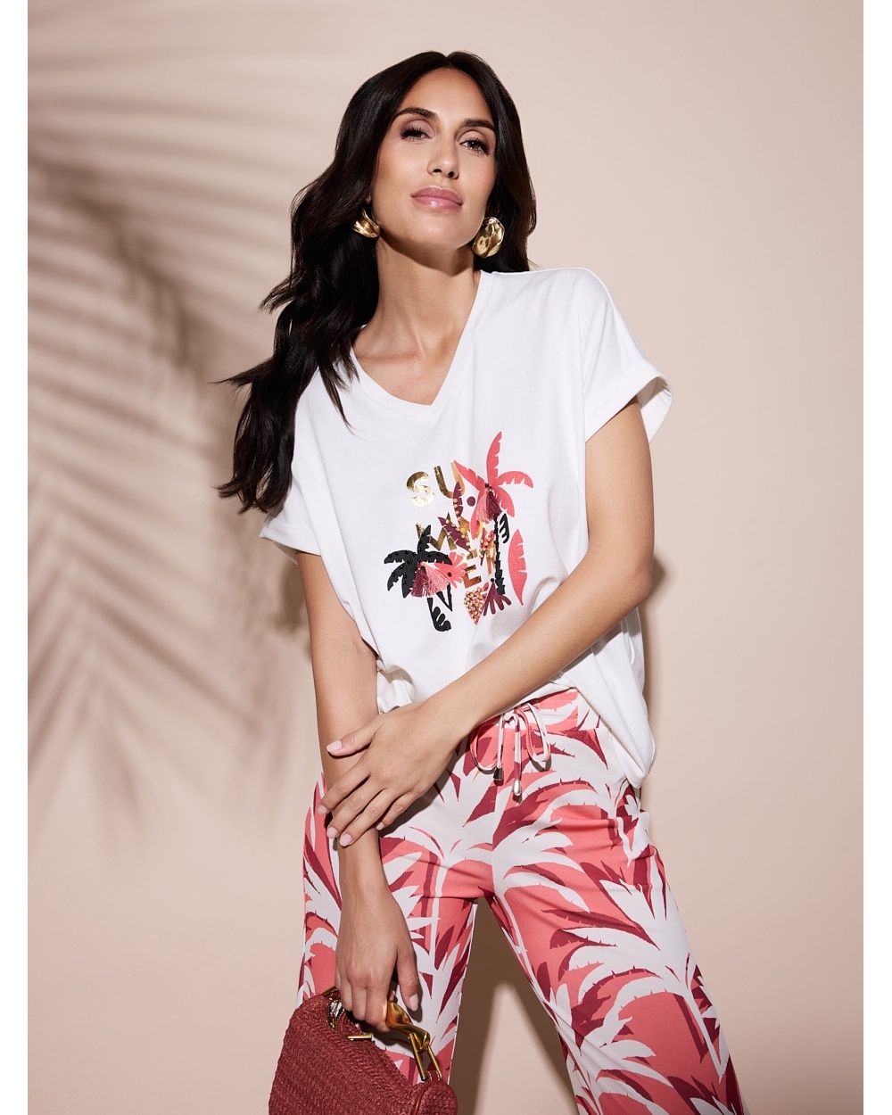 Fuego - T-Shirt short sleeves palm coral