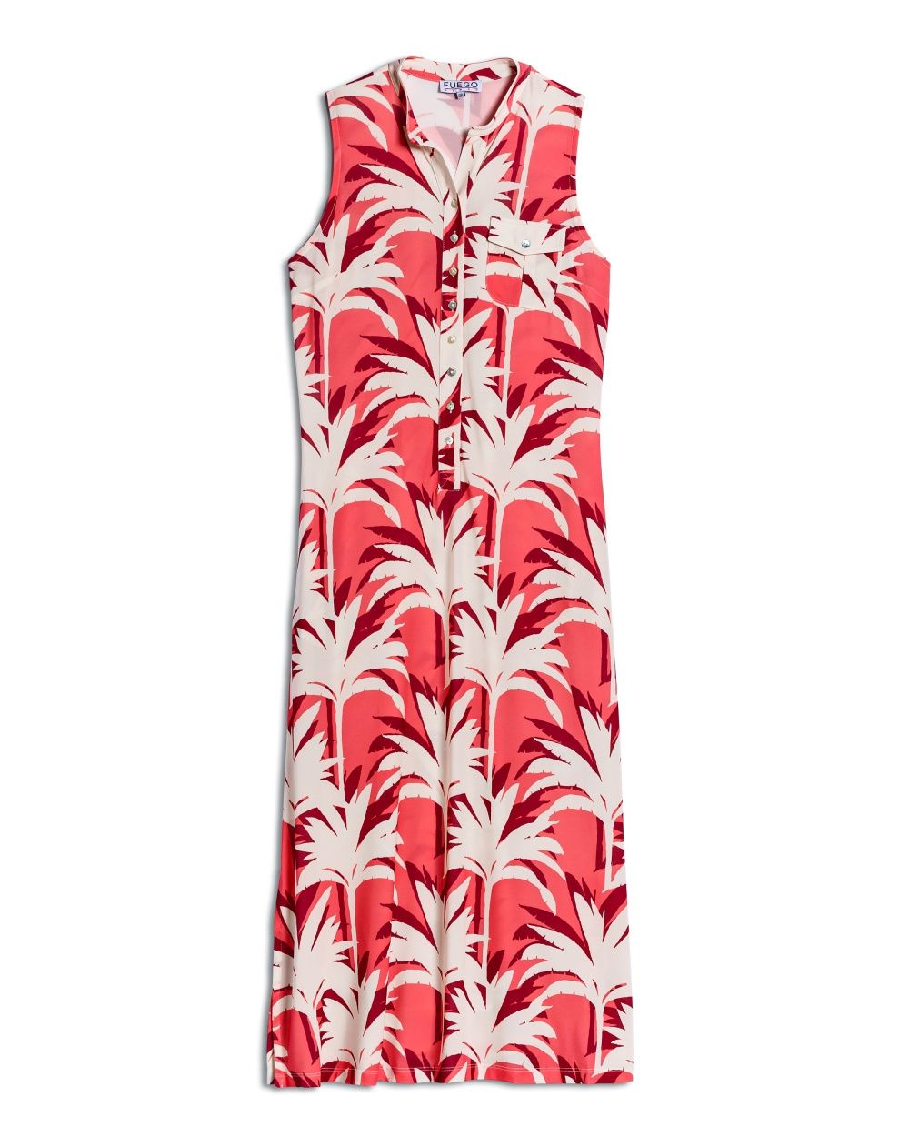 Fuego - Dress sleevles long palm coral