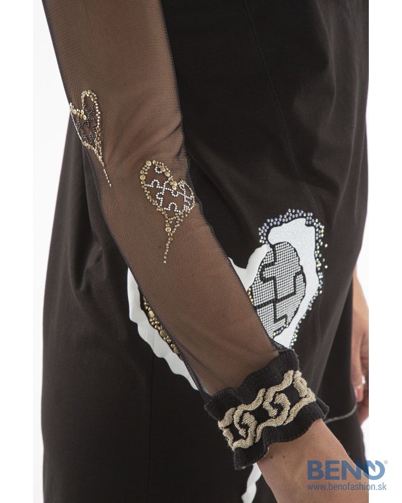 Dress mesh sleeves heart side