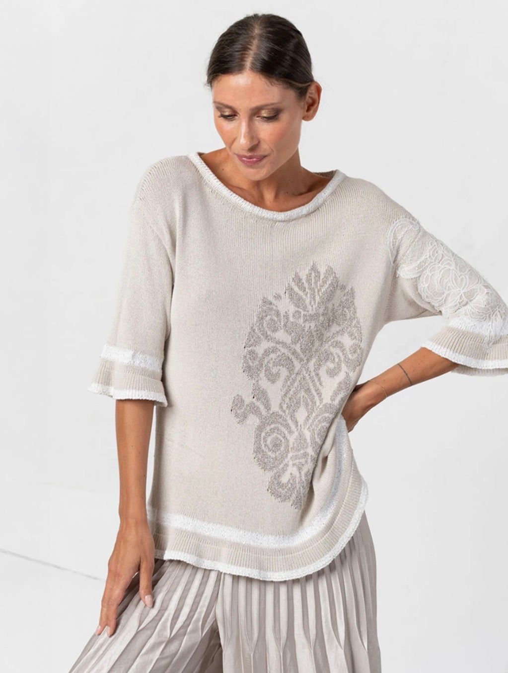 Elisa Cavaletti - Top knit euphoria jacquard