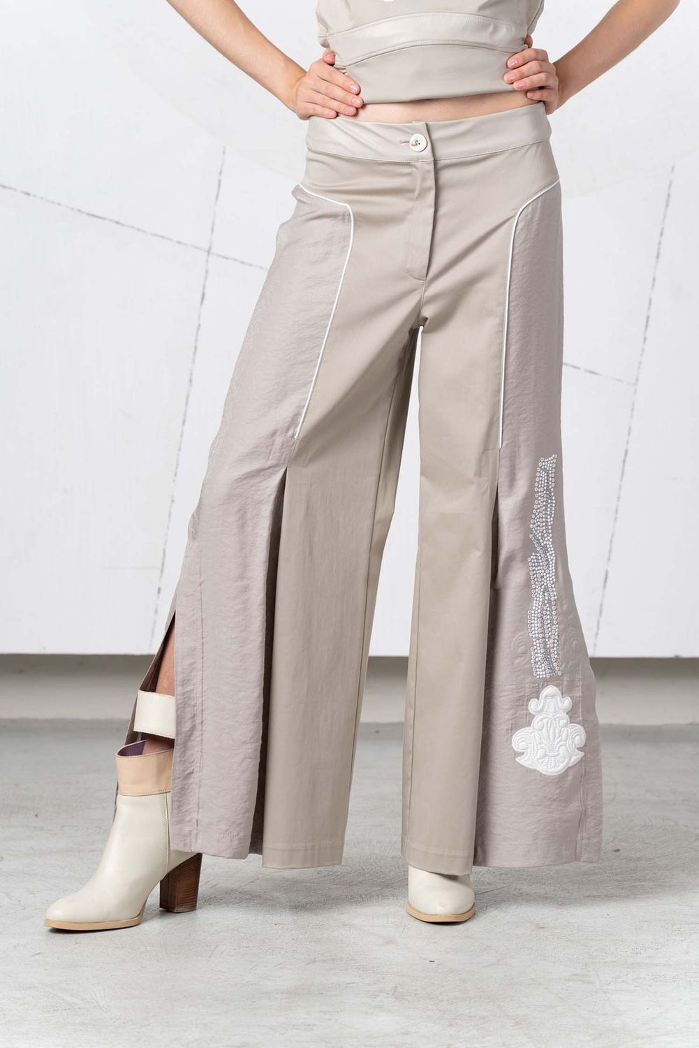Elisa Cavaletti - Pants white applique euforia