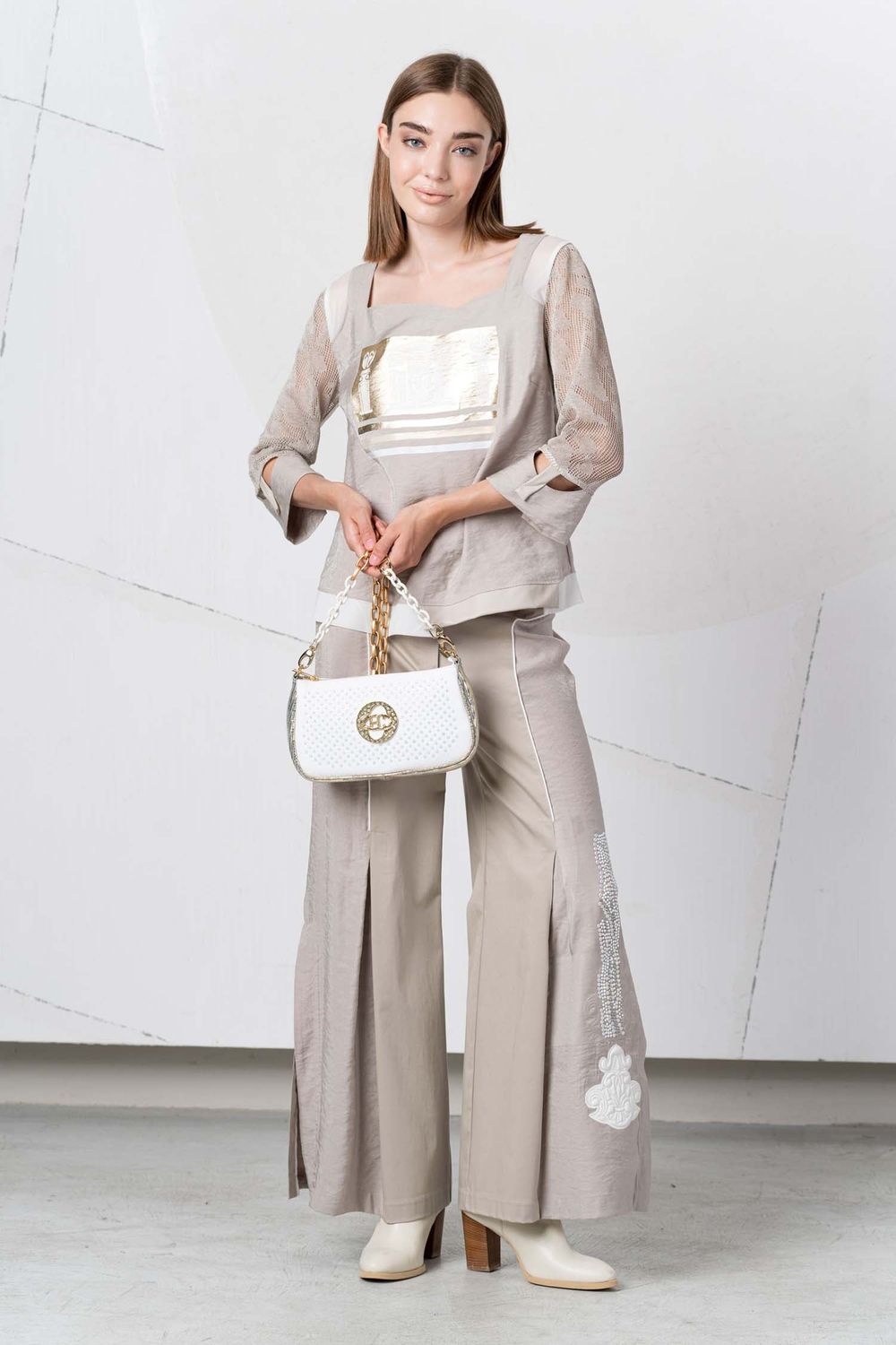 Elisa Cavaletti - Pants white applique euforia