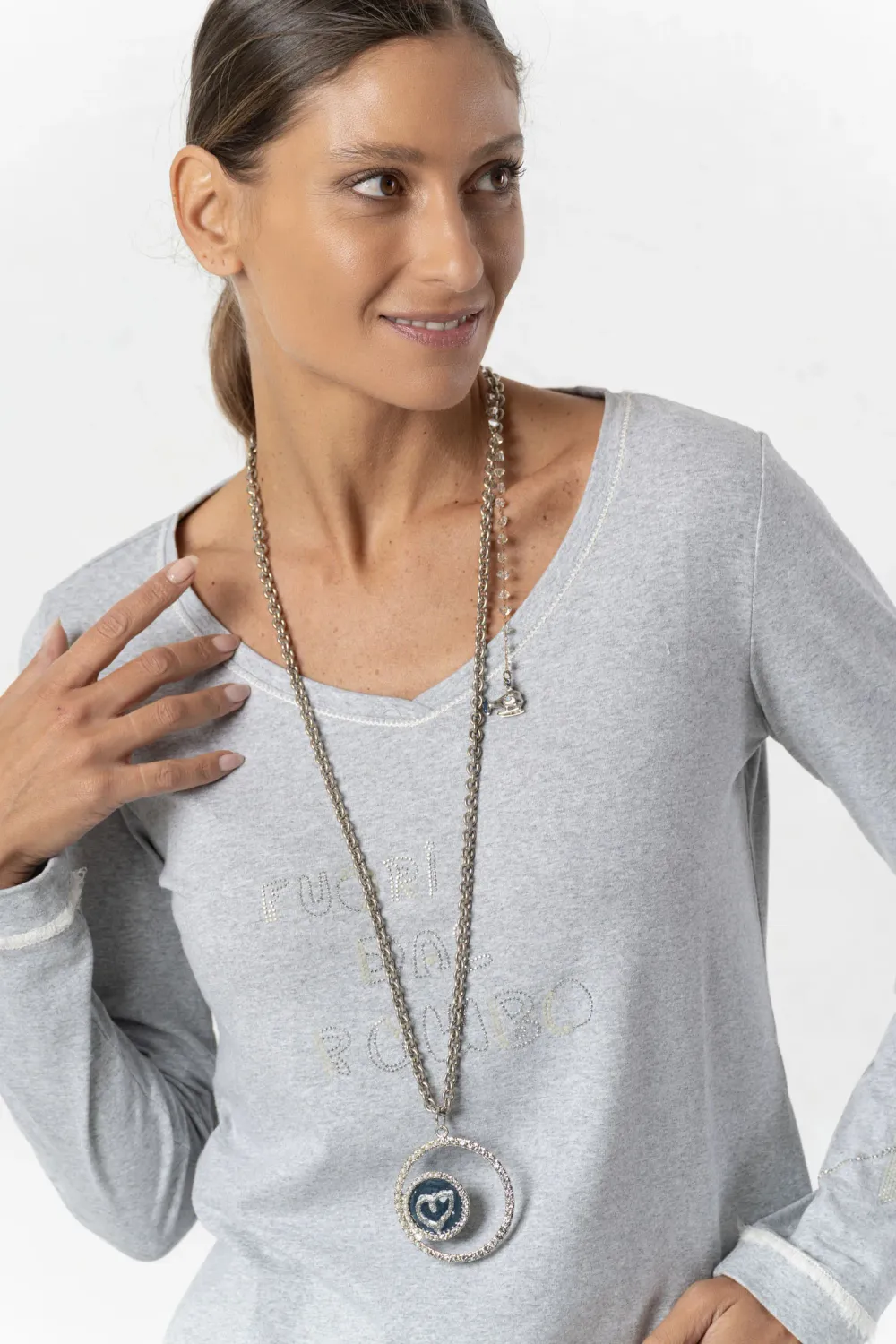 Elisa Cavaletti - Necklace diamante silver blue