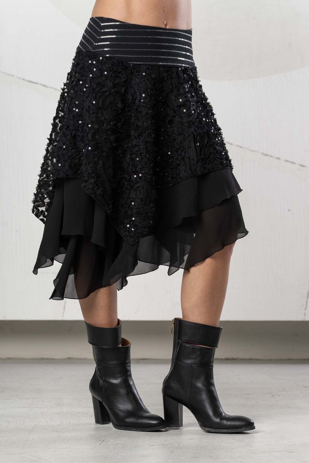 Elisa Cavaletti - Skirt short floral lace asymetric