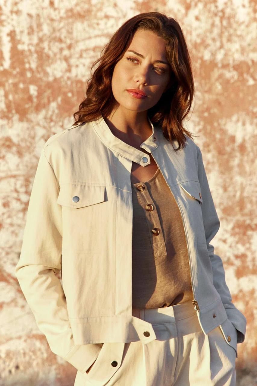 Jacket cotton chinese collar