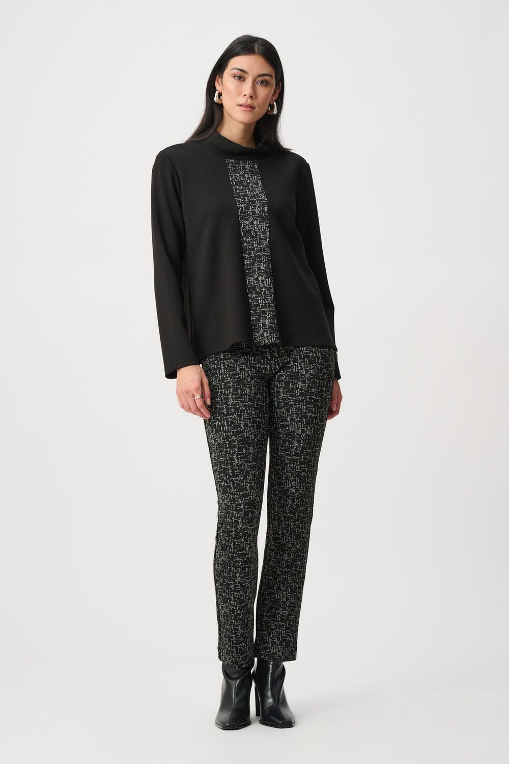 Top scuba print grey