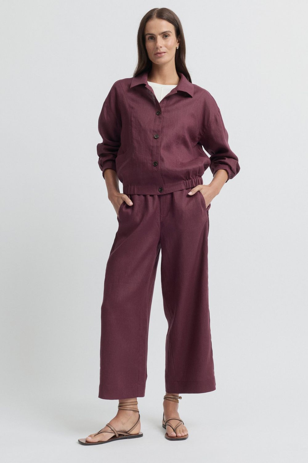 Pants linen stitch side
