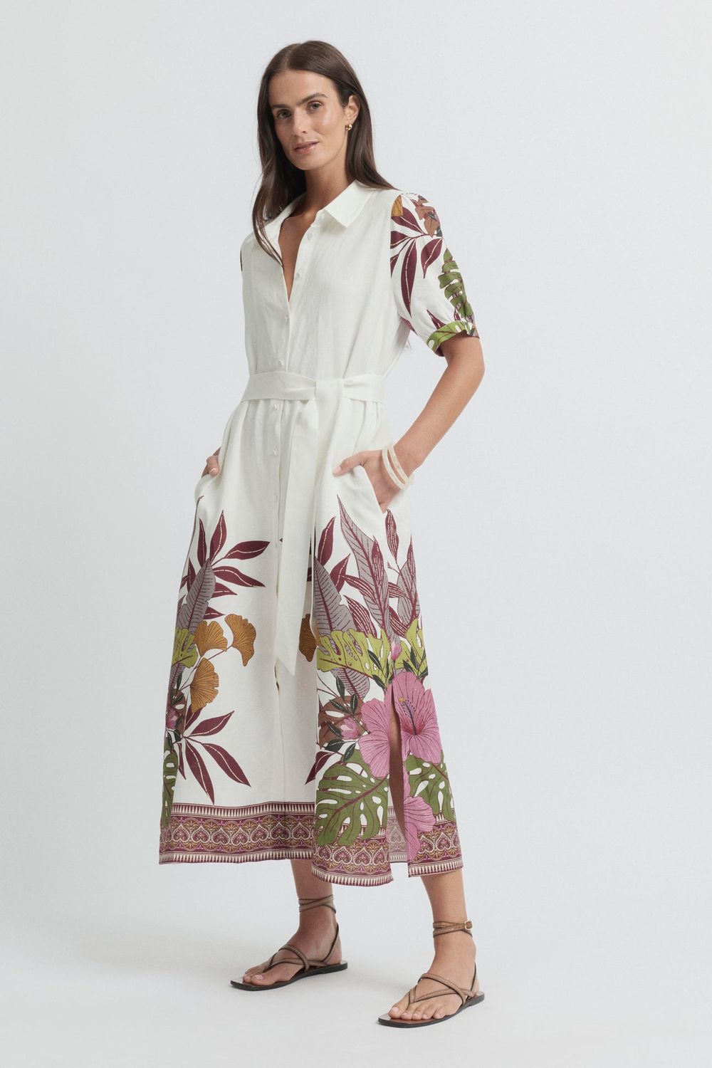 Dress linen botanical prints