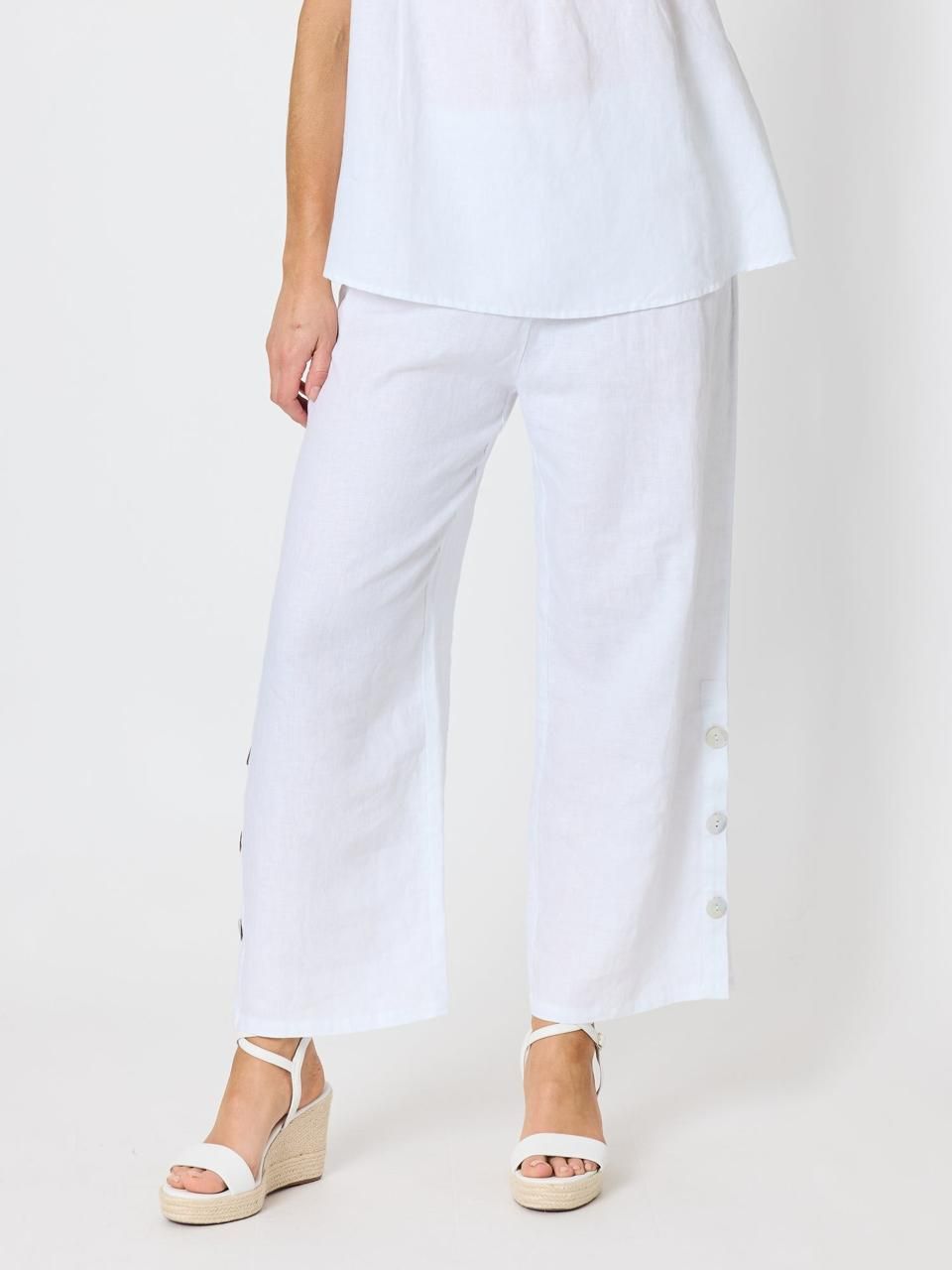 Hammock &amp; Vine - Pant Linen buttons side