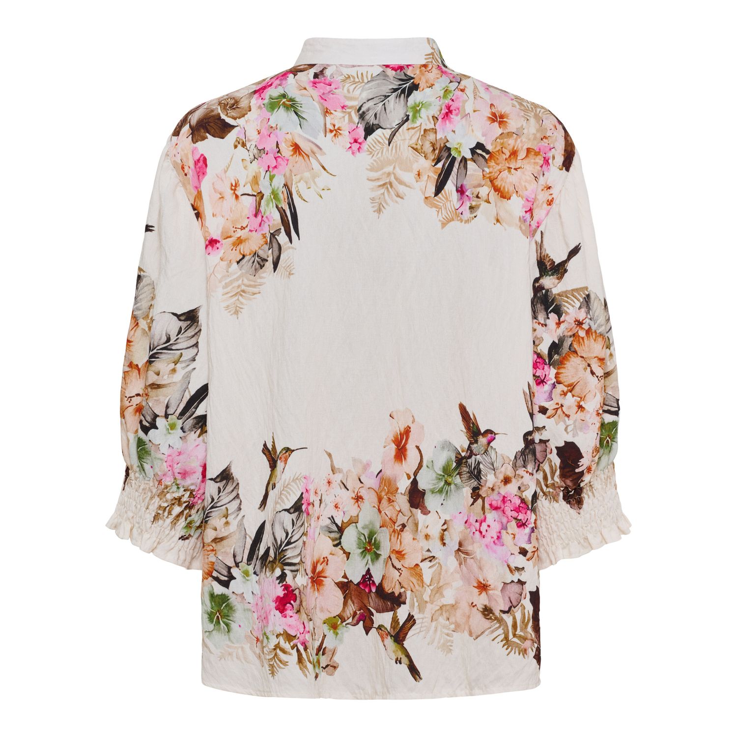 Marta du Chateau - Blouse hibiscus hummingbird