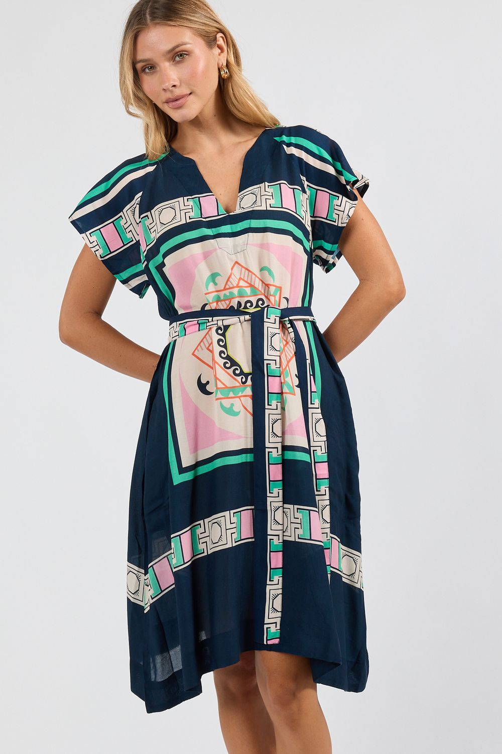 Lulasoul - Dress Mayakoba geometric print