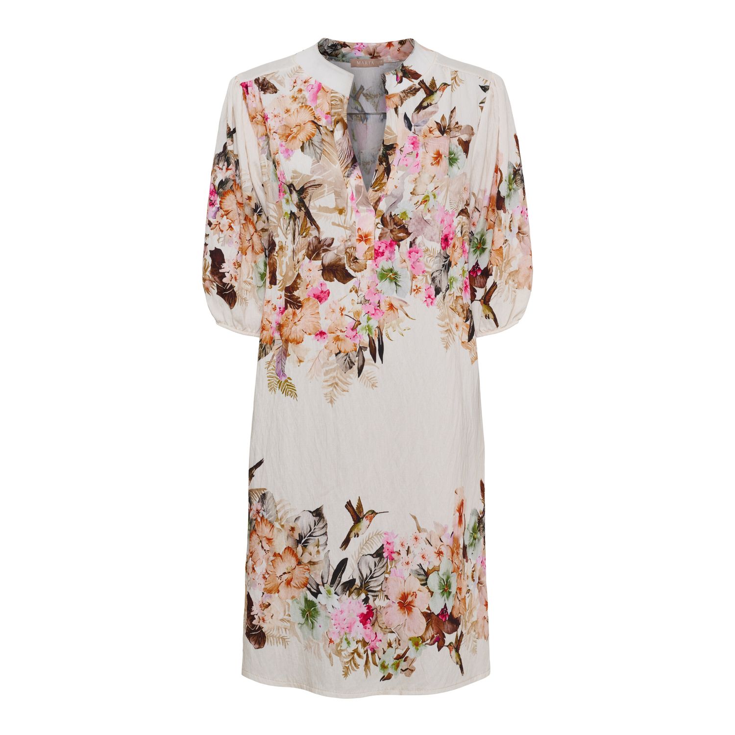 Marta du Chateau - Dress v-neck roses pastel