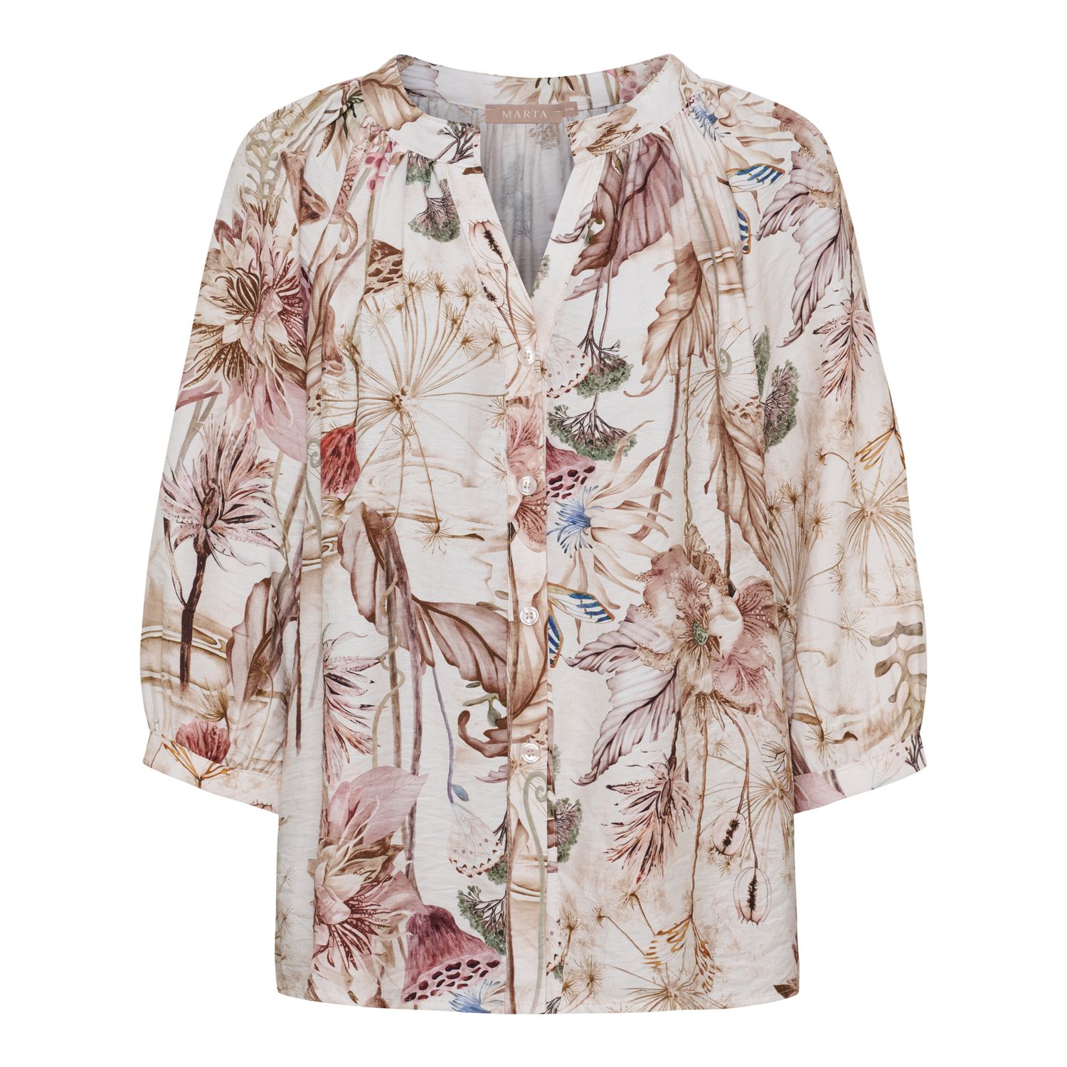 Marta du Chateau - Shirt botanica lotus print