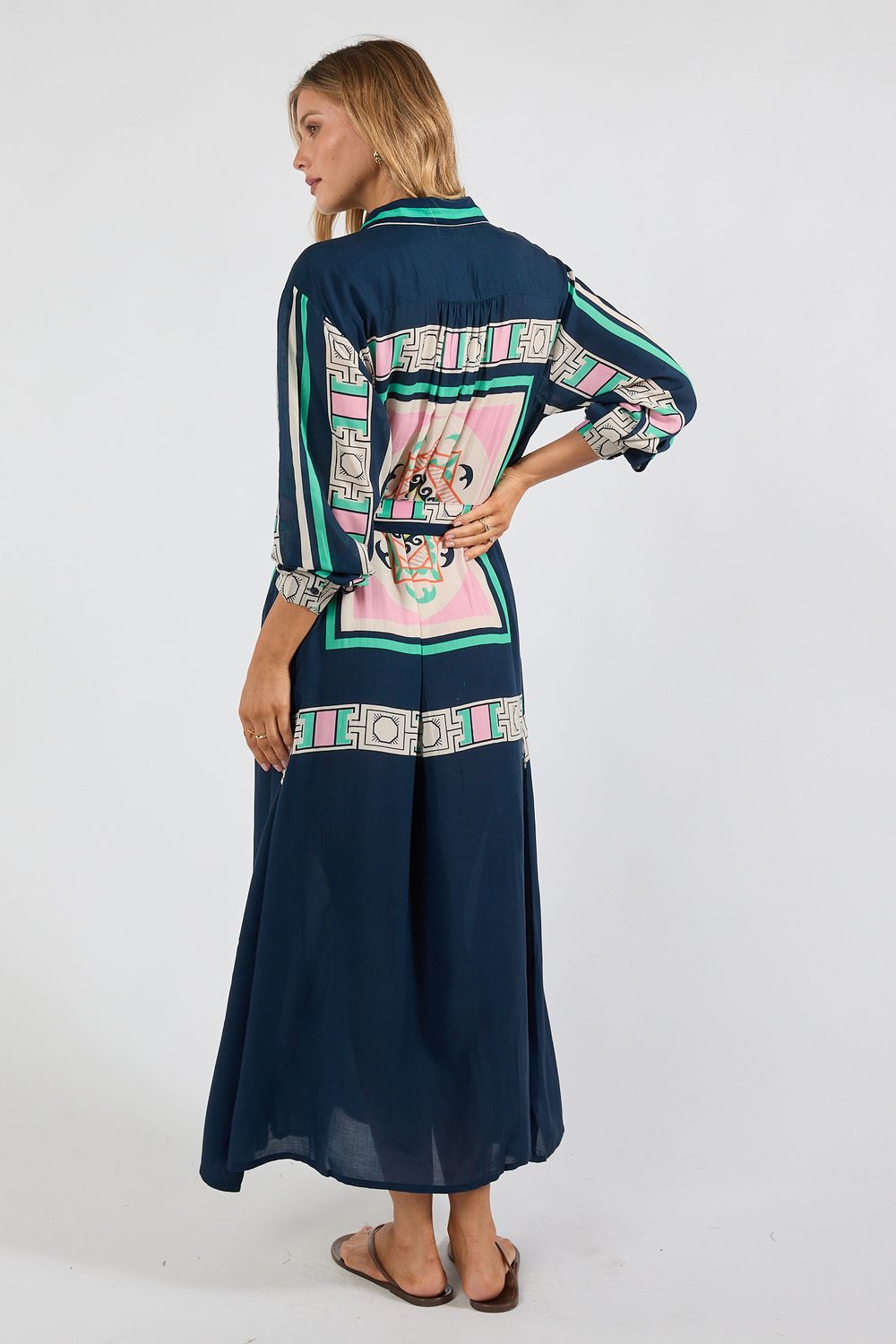 Lulasoul - Dress shirt mayakoba geometric print