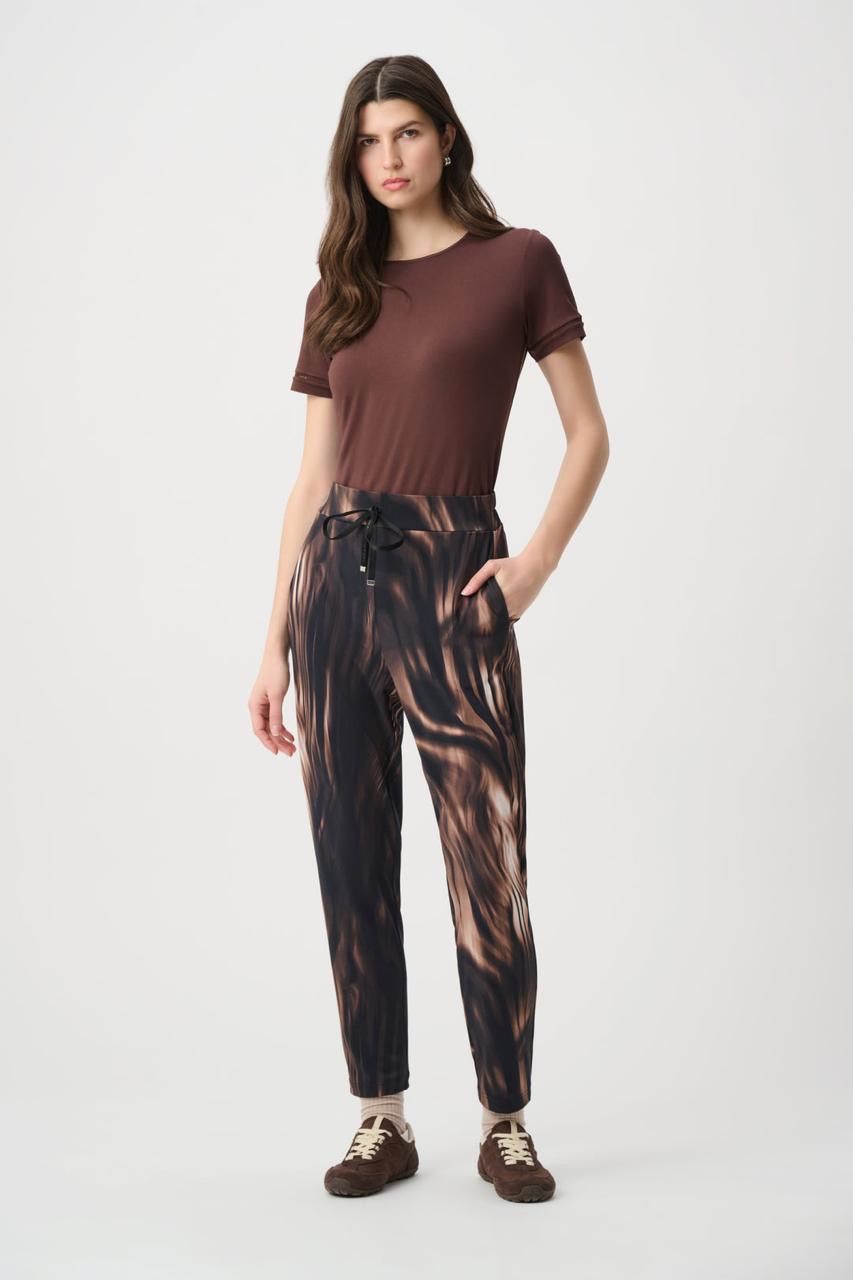 JOSEPH RIBKOFF Pant print pull on draw string