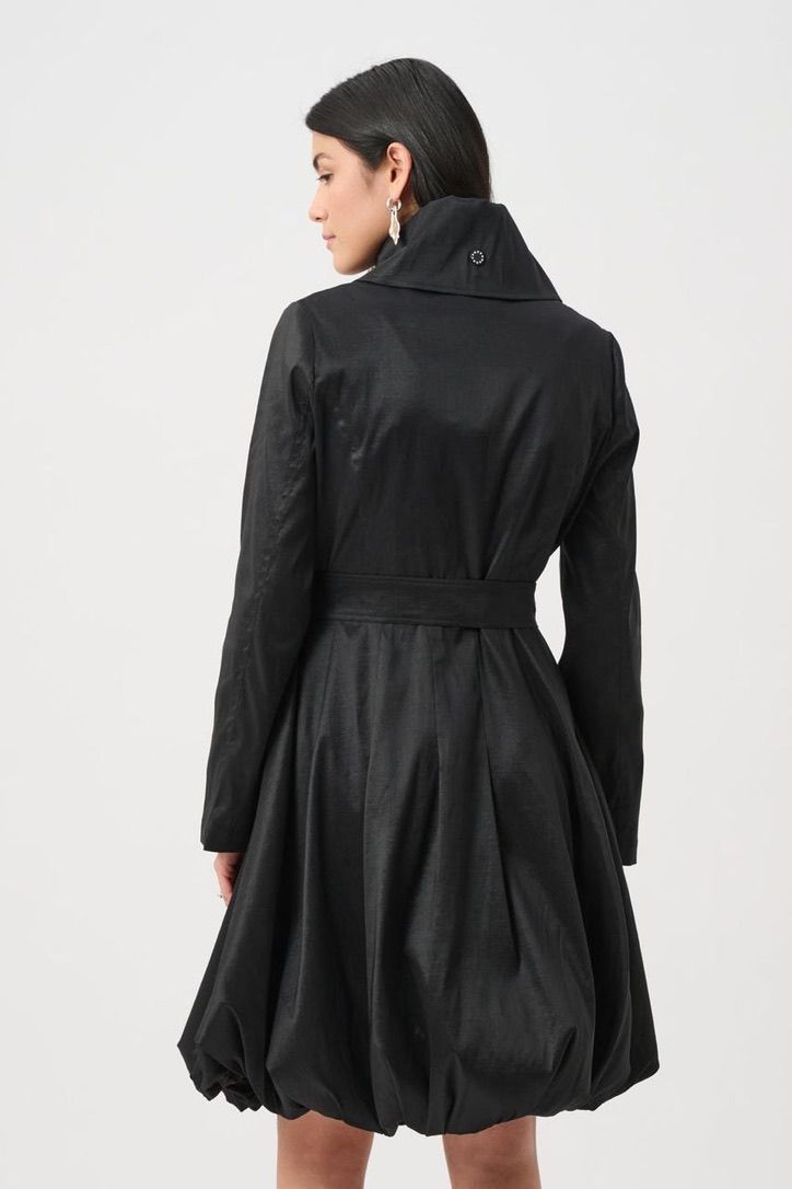 JOSEPH RIBKOFF Coat ballon hem taffeta with belt