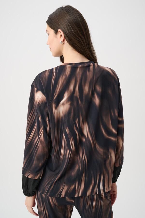 JOSEPH RIBKOFF Top print taffeta pocket &amp; slit sides
