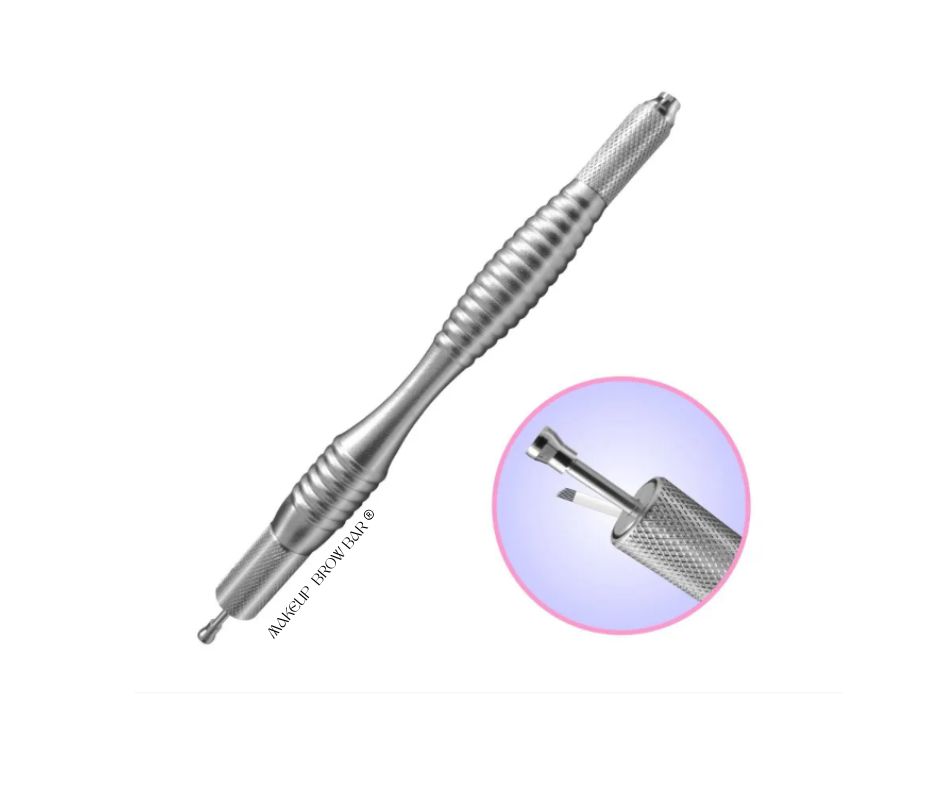 Tebori Microblading para Iniciantes - ponta dupla com apoio