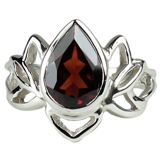 Garnet Red Lotus Ring