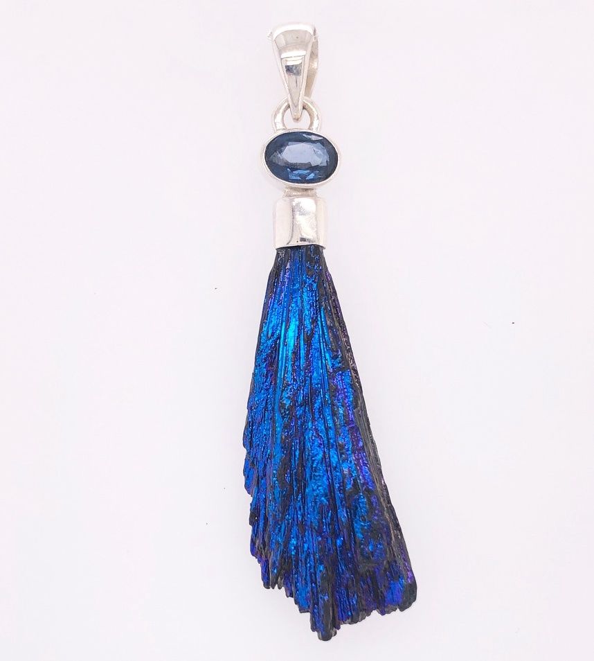 Kyanite Blue Feather Pendant