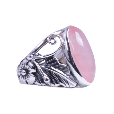 Rose Quartz Desert Flower Ring