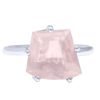 Rose Quartz Free Form Glitz Ring