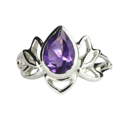 Amethyst Lotus Ring