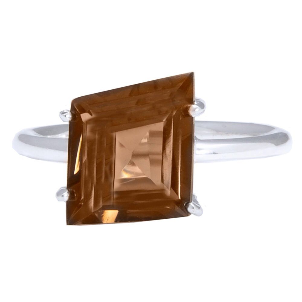 Smoky Quartz Free Form Glitz Ring