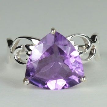 Amethyst Fancy Trillion Ring