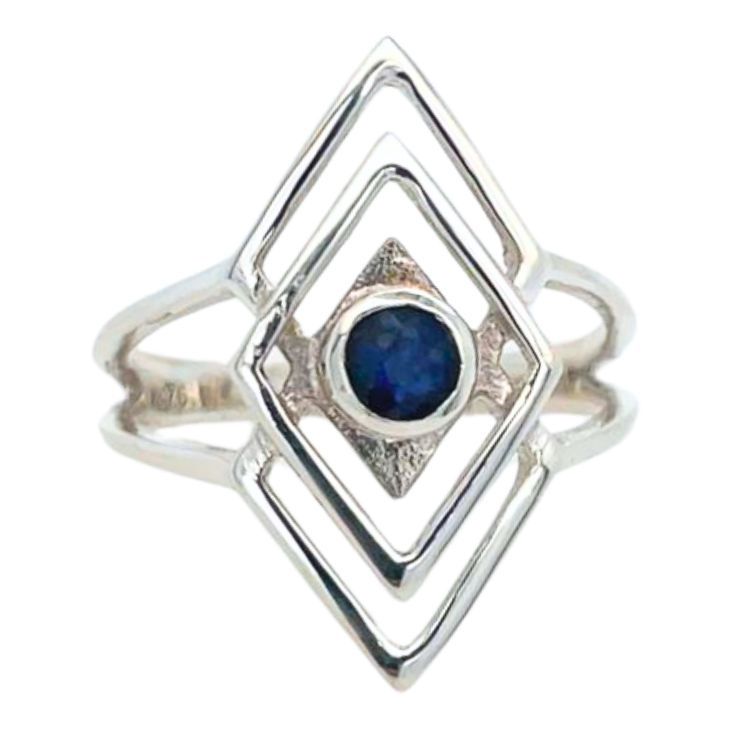 Sapphire Sacred Geometry Ring