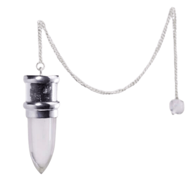Clear Quartz Black Tourmaline Pendulum