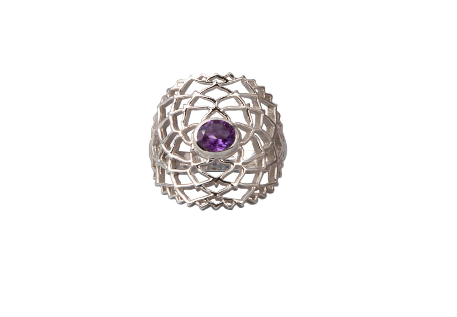 Amethyst Crown Chakra Ring