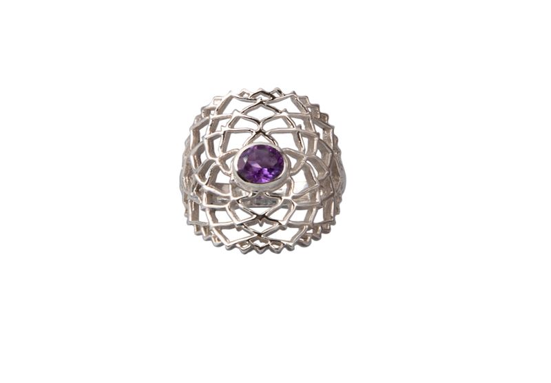 Amethyst Crown Chakra Ring