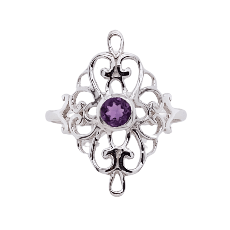 Amethyst Filigree Ring