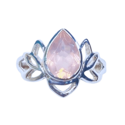 Rose Quartz Lotus Ring