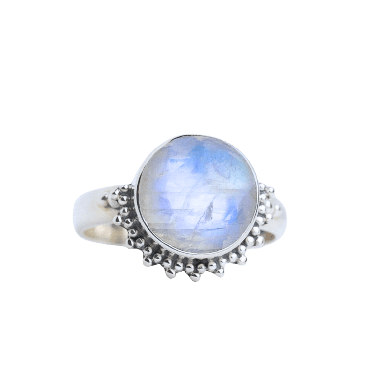 Moonstone Tribal Shine Round Ring