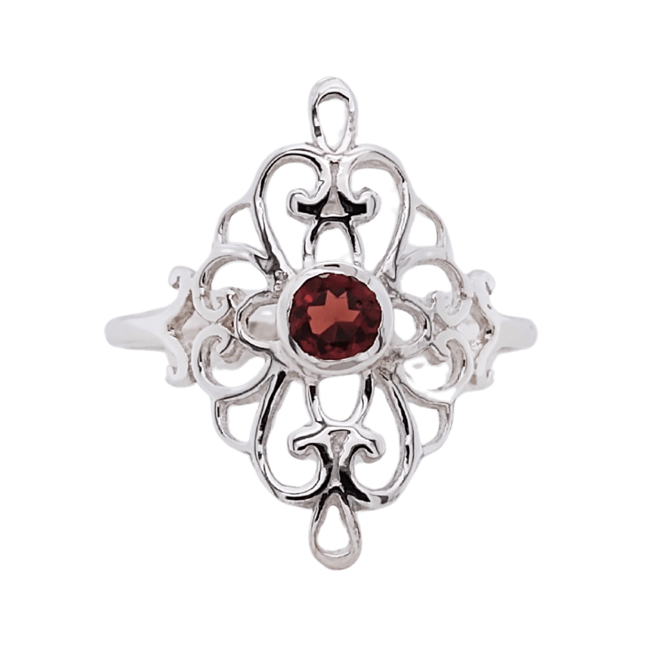 Garnet Filigree Ring