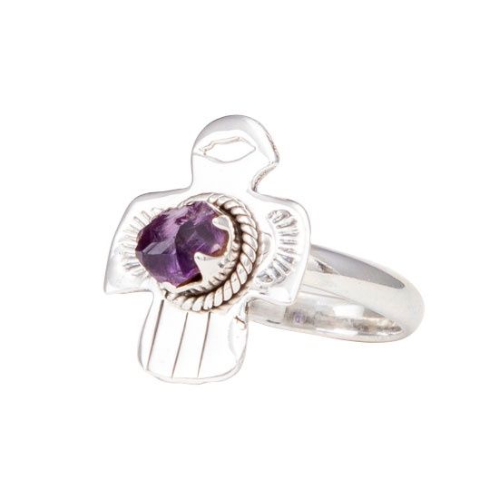 Amethyst Thunderbird Totem Ring