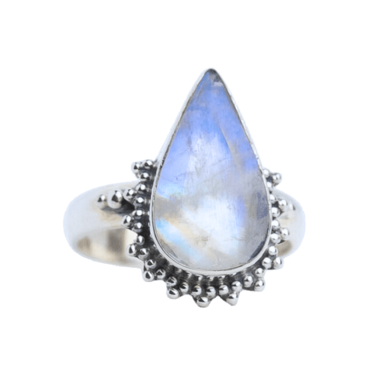 Moonstone Tribal Shine Tear Ring