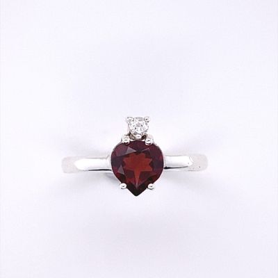 Garnet Let It Shine Heart Ring