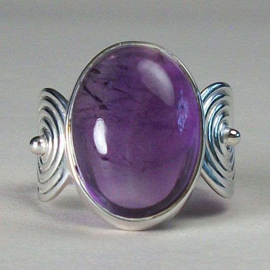 Amethyst Smooth Spiral Ring